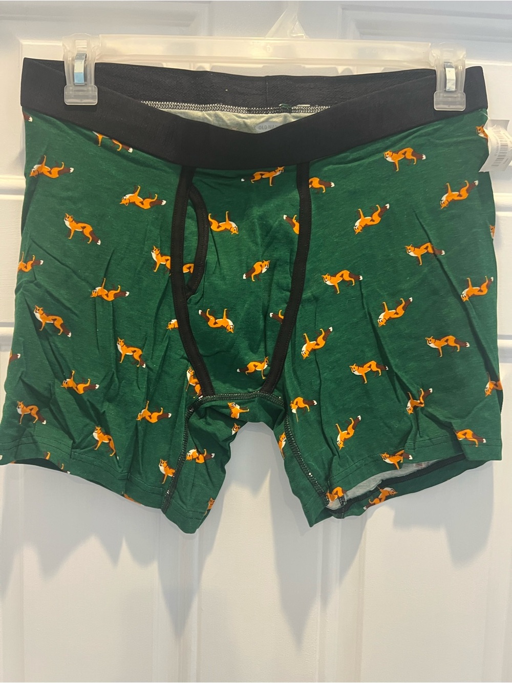 Old Navy Men’s Size L Green Boxer Briefs 6" Inseam fox print NWT # 857